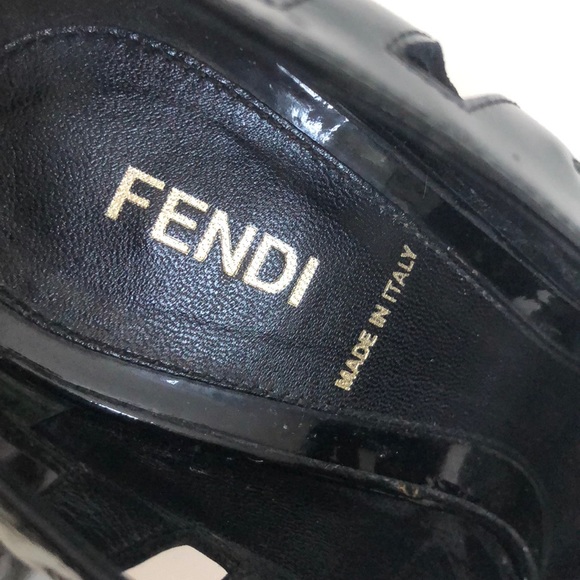 AUTH Fendi Patent Leather Cage Booties - Picture 6 of 6